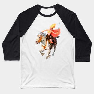 Power Girl Warrior Sword Horseback White Snow Retro Comics Vintage Woman Cover Fantastic Adventures Baseball T-Shirt